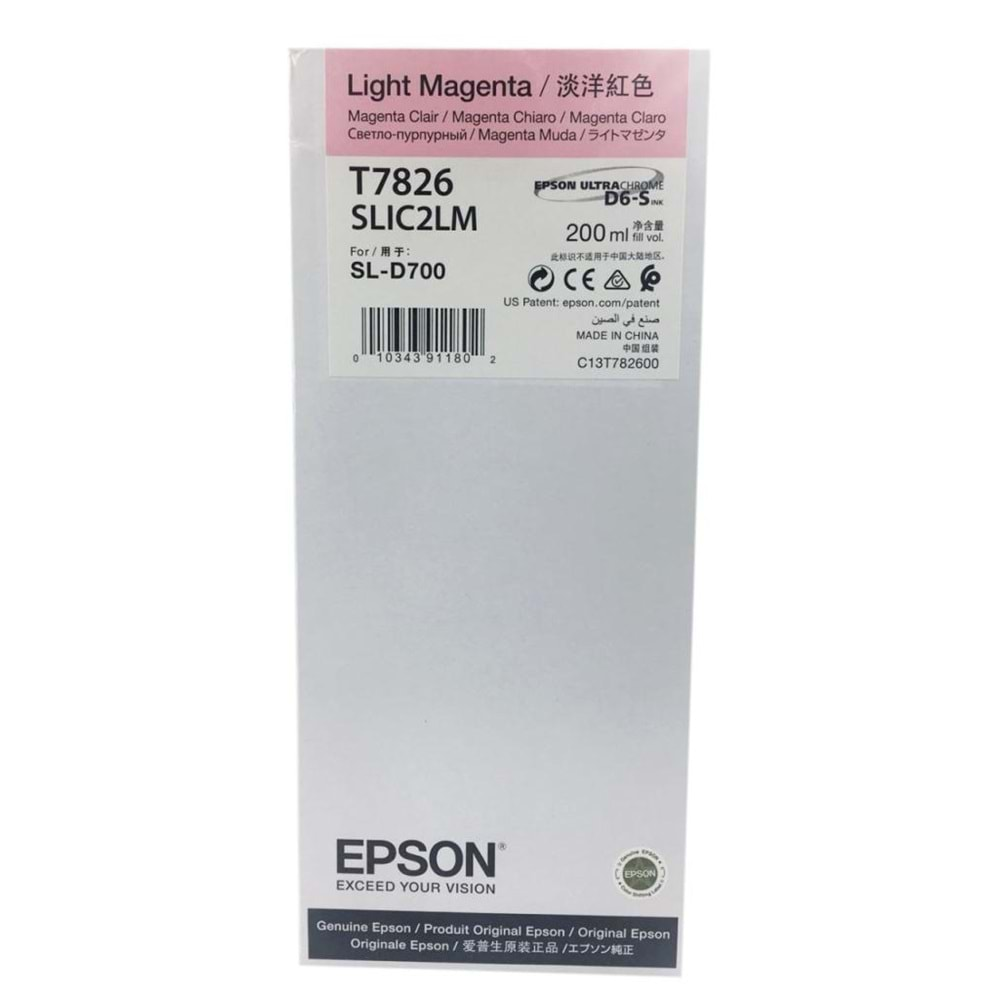 EPSON DX 100 MÜREKKEP LİGHT MAGENTA 7826