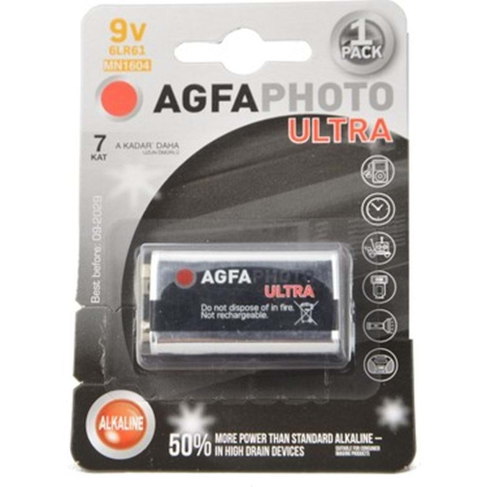 AGFAPHOTO ALKALİN ULTRA 9 VOLT PİL