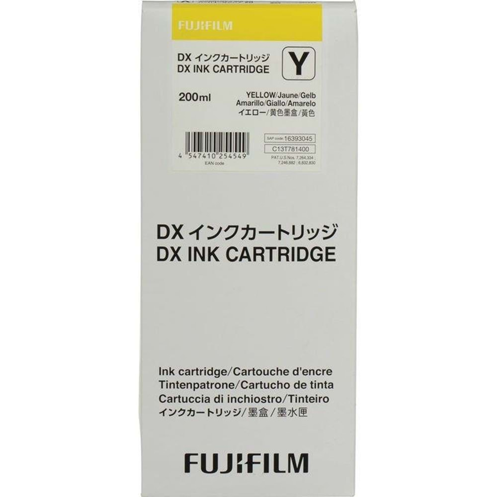 FUJİ INK CARTIDGE DX100 YELLOW 200ML