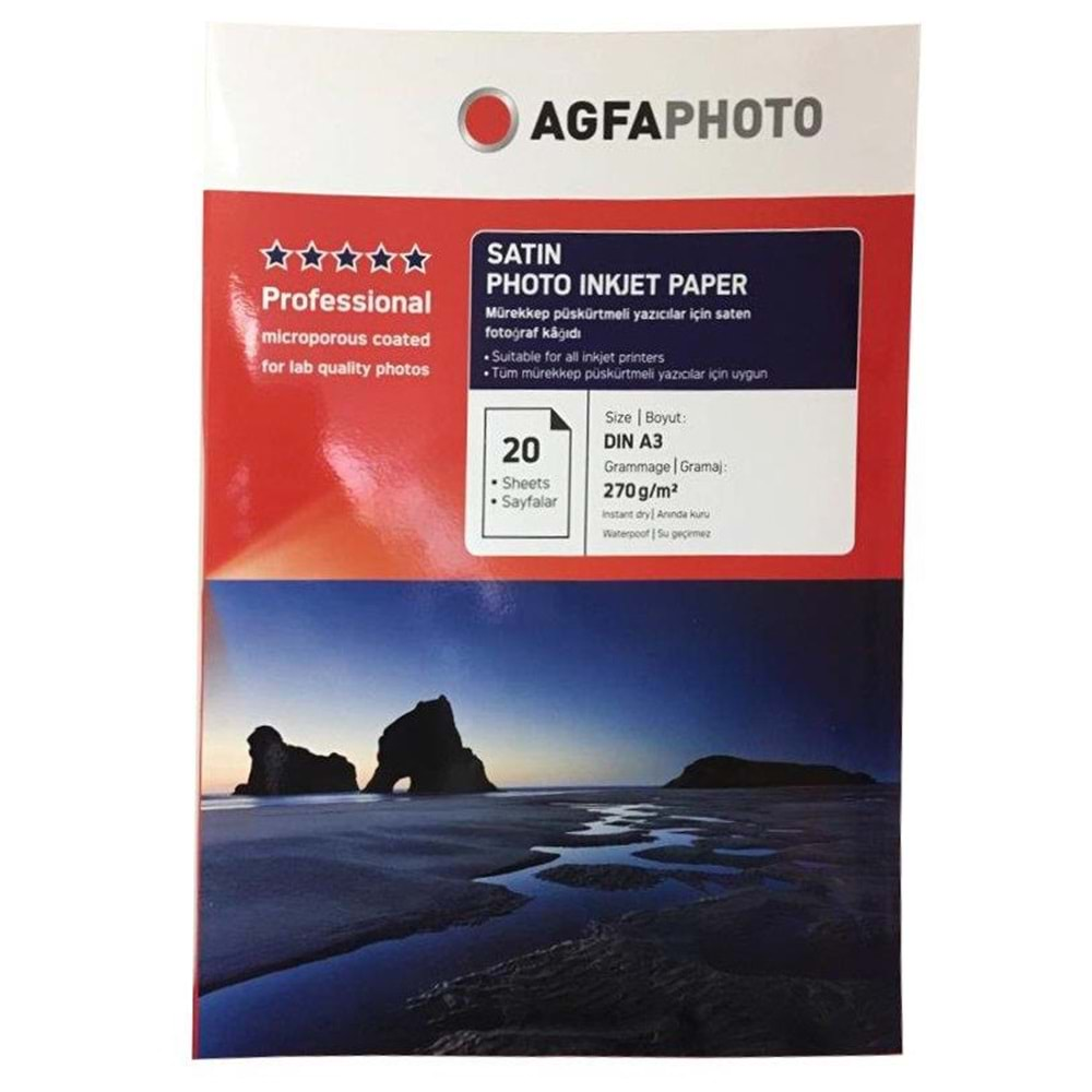 AGFA A3 SATİN 20 Lİ 270 GR PHOTO PAPER