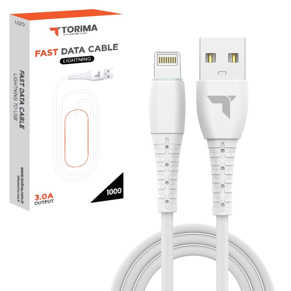 TORİMA U20 LİGHTNİNG CABLE 3.0 WHİTE