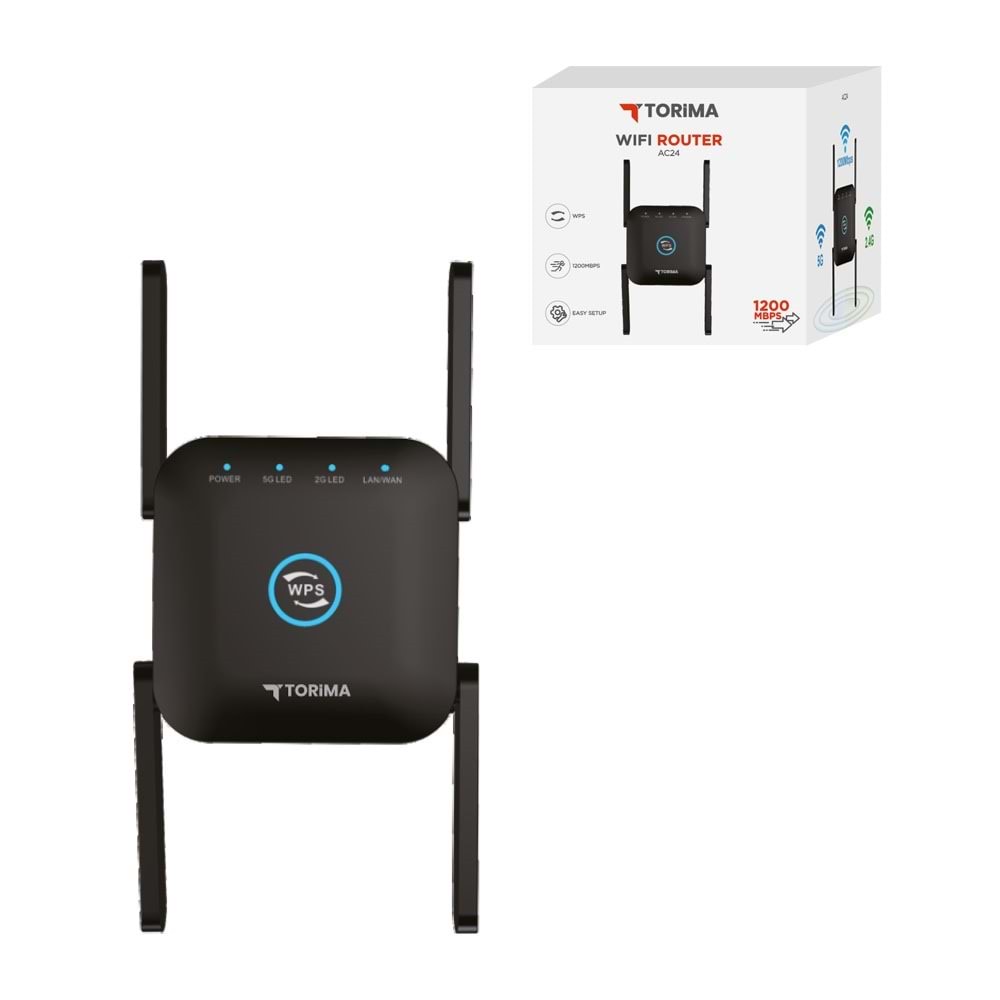 TORİMA AC24 BLACK WIFI ROUTER