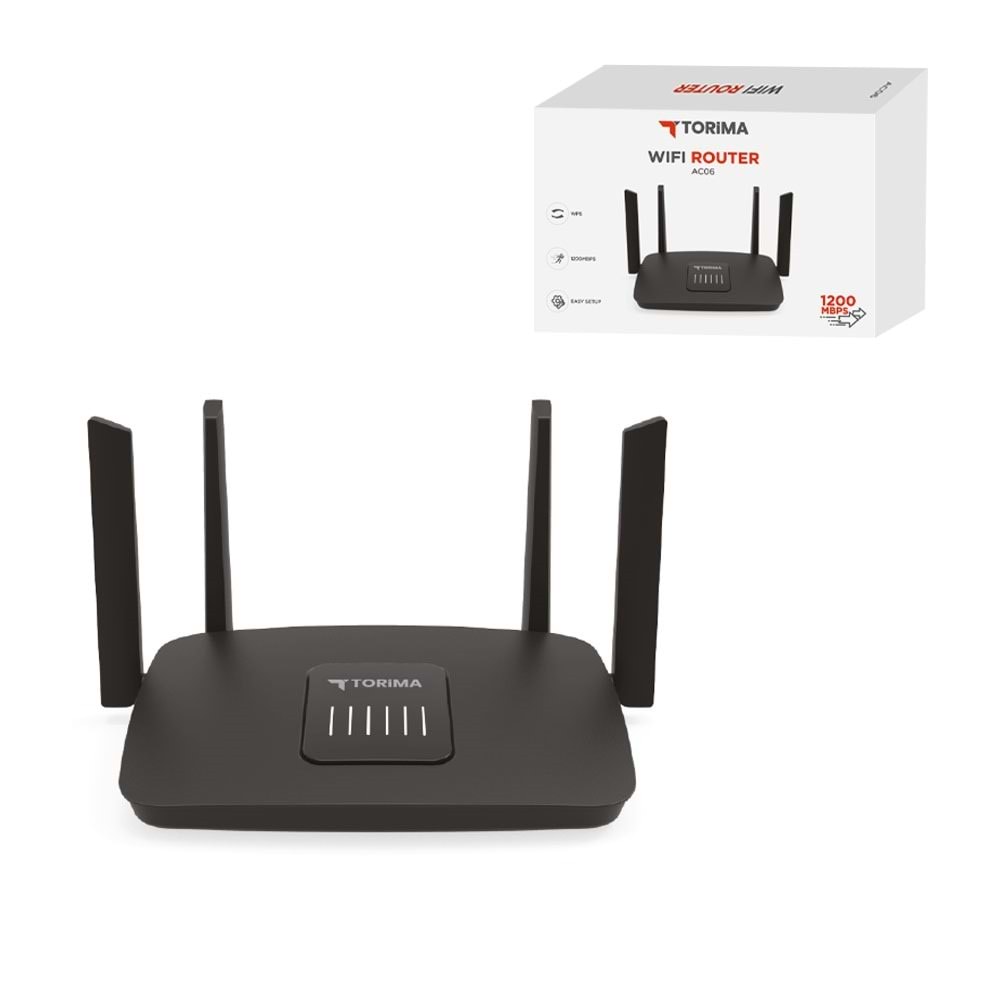TORİMA AC06 BLACK WIFI ROUTER
