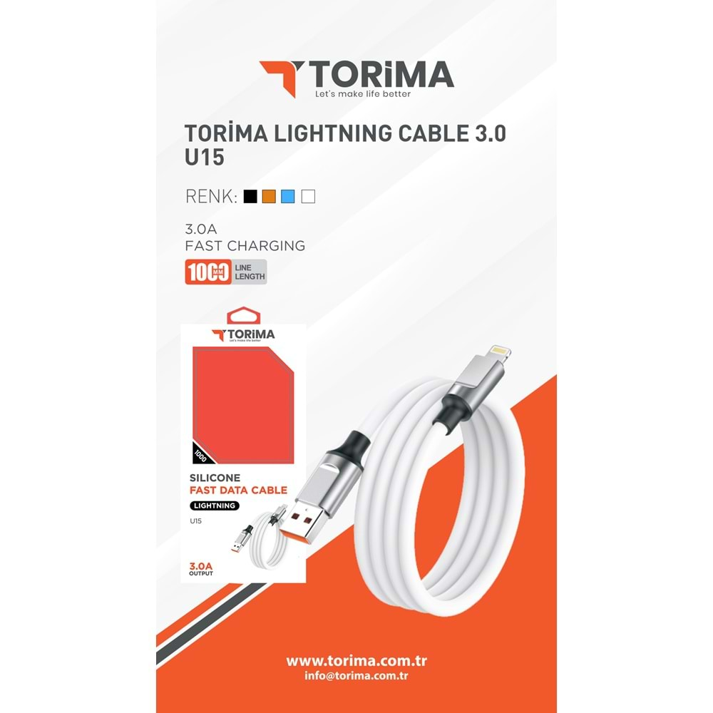 TORİMA LİGHTİNİNG CABLE 3.0 U15 WHİTE