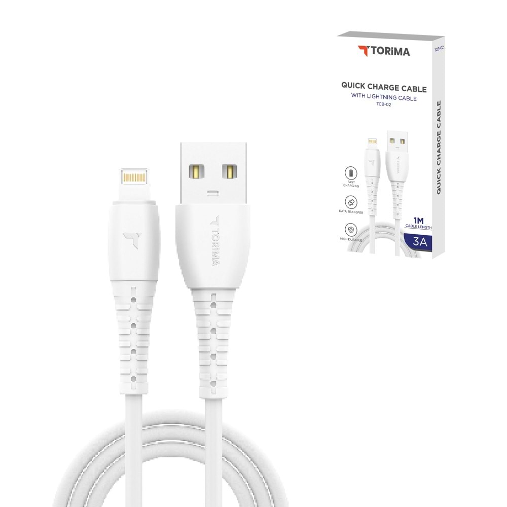 TORİMA TCB-02 WHITE USB TO LIGHTNING TPE 1M CABLE TORİMA TCB-02 WHITE USB TO LIGHTNING TPE 1M CABLE