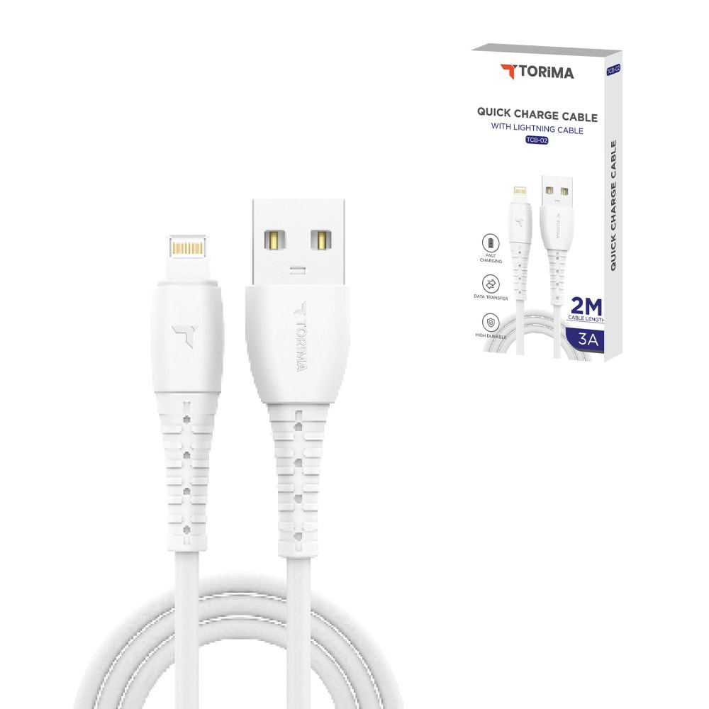 TORİMA TCB-02 WHITE USB TO LIGHTNING TPE 2M CABLE TORİMA TCB-02 WHITE USB TO LIGHTNING TPE 2M CABLE