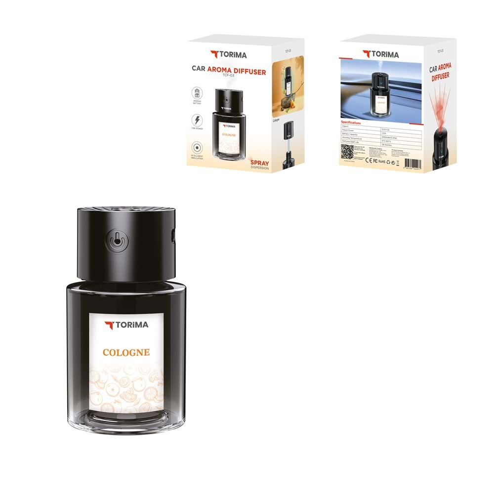 TORİMA TCF-03 BLACK COLOGNE CAR AROMA DIFFUSER