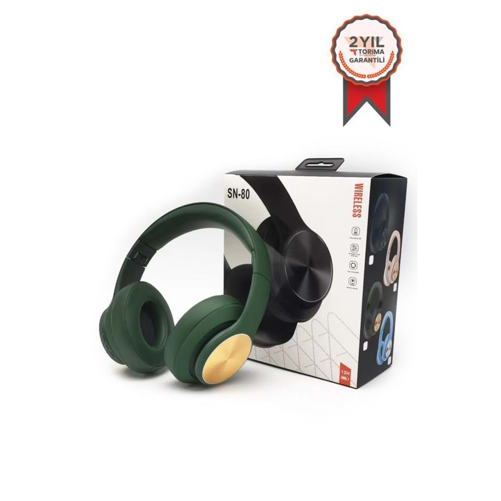 TORİMA WİRELESS HEADPHONES SN-80 GREEN