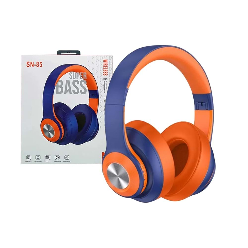 TORİMA WİRELESS HEADPHONES SN-85 BLACK-DARK BLUE