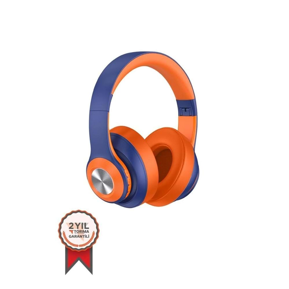 TORİMA WİRELESS HEADPHONES SN-85 ORANGE-DARK BLUE