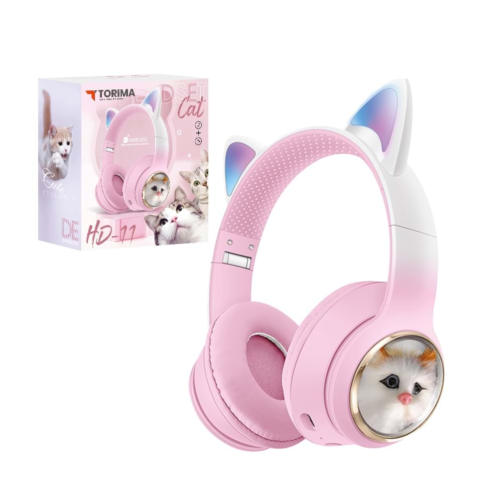 TORİMA HD-11 CAT HEADSET PINK