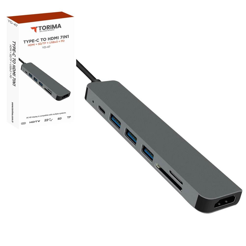 TORİMA 7 IN 1 TYPE-C TO HDMI ADAPTER YD-47