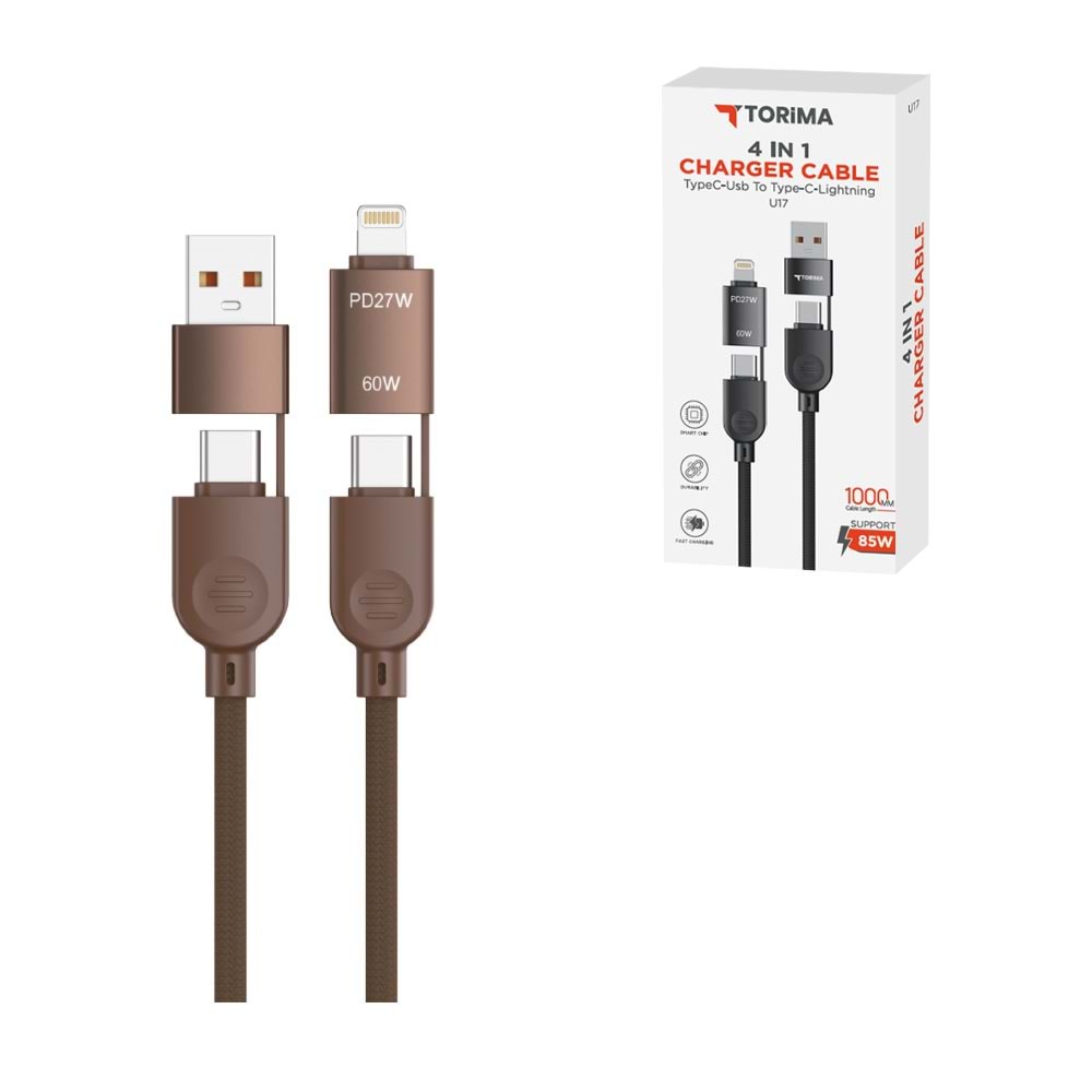 TORİMA U17 BROWN 4 IN 1 CHARGER CABLE