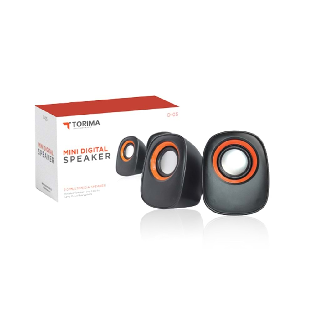 TORİMA D05 MINI DİGİTAL SPEAKER BLACK+ ORANGE