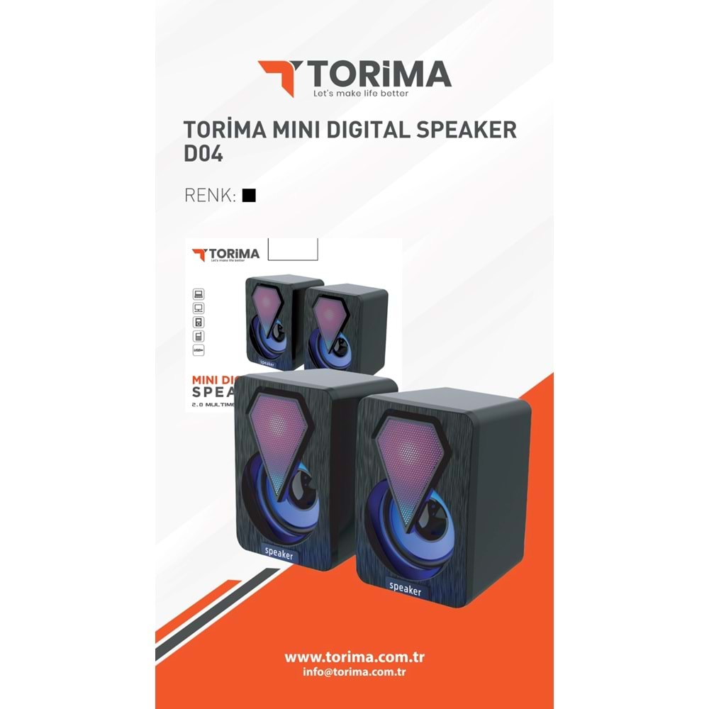 TORİMA D04 MINI DİGİTAL SPEAKER BLACK