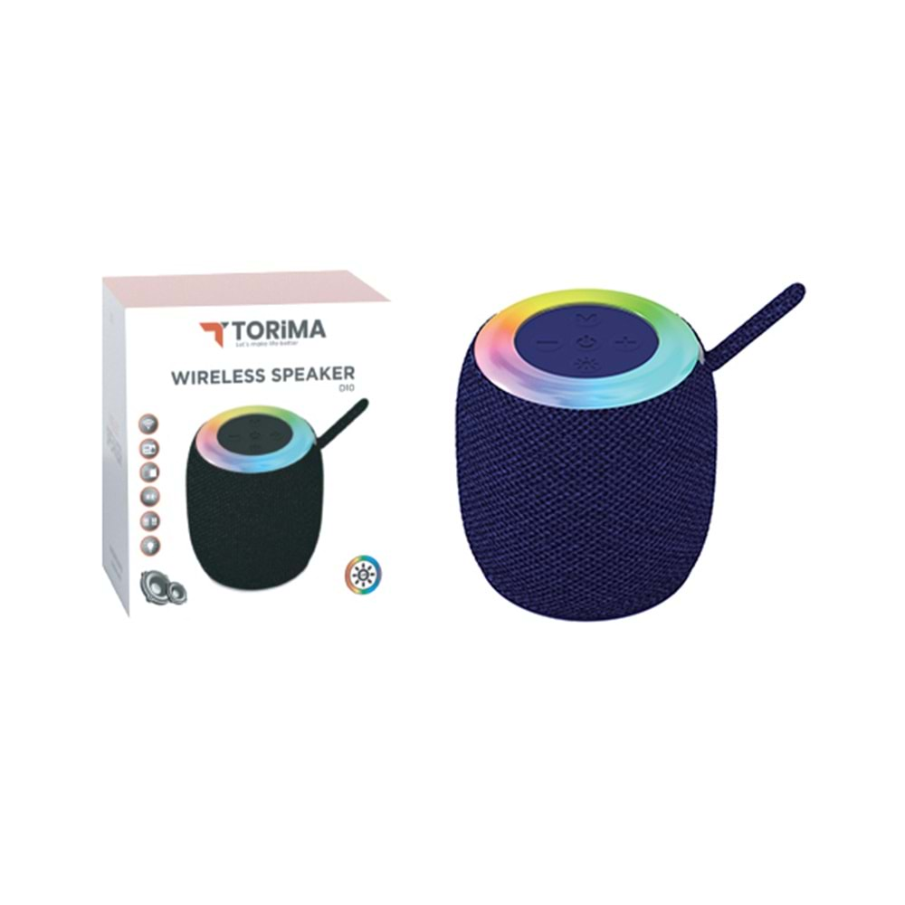 TORİMA WIRELESS SPEAKER D10 LİGHTBLUE