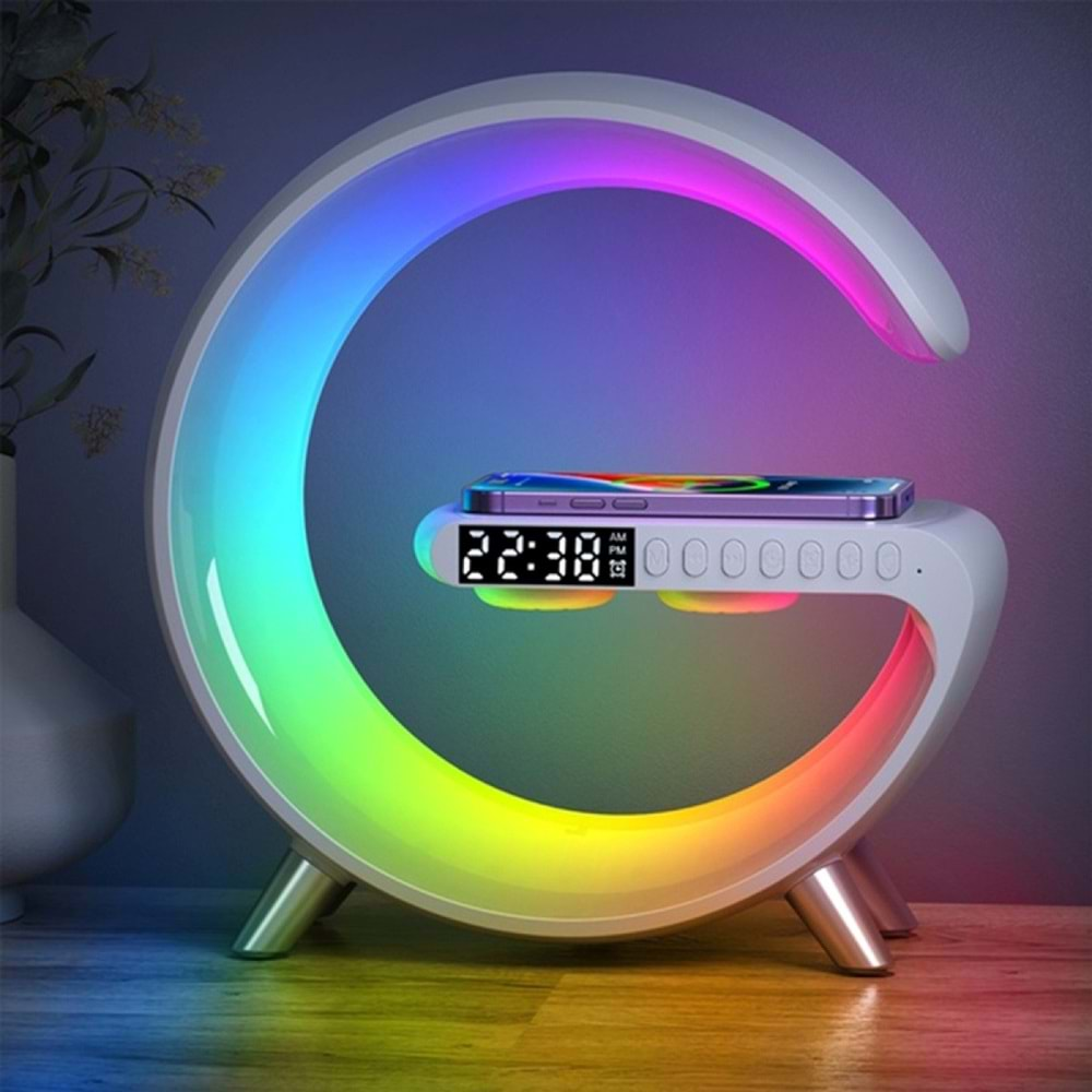 TORİMA G1 RAINBOW LIGHT WİRELES CHARGER SPEAKER WH