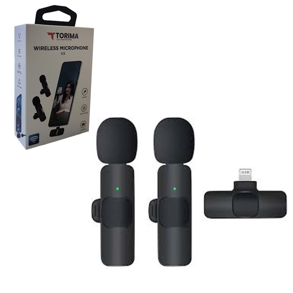 TORİMA WIRELESS MICROPHONE K9 TYPE-C+IPHONE 2 MIC