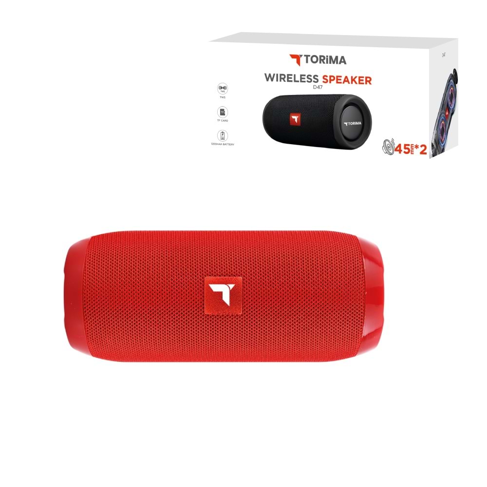 TORİMA D47 RED WIRELESS SPEAKER