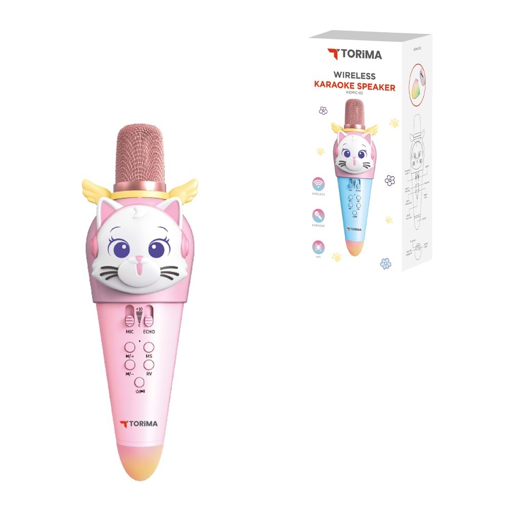 TORİMA KIDMIC-02 PINK WIRELESS KARAOKE SPEAKER