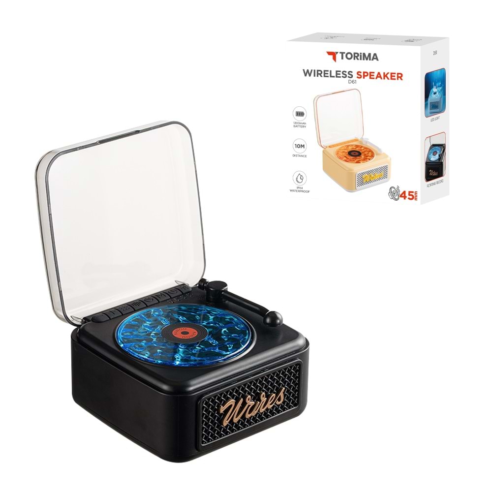 TORİMA D61 BLACK WIRELESS SPEAKER