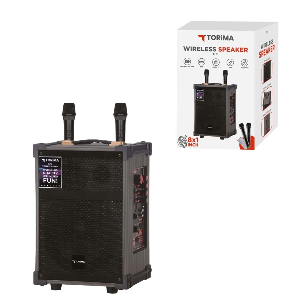 TORİMA D71 BLACK WIRELESS SPEAKER