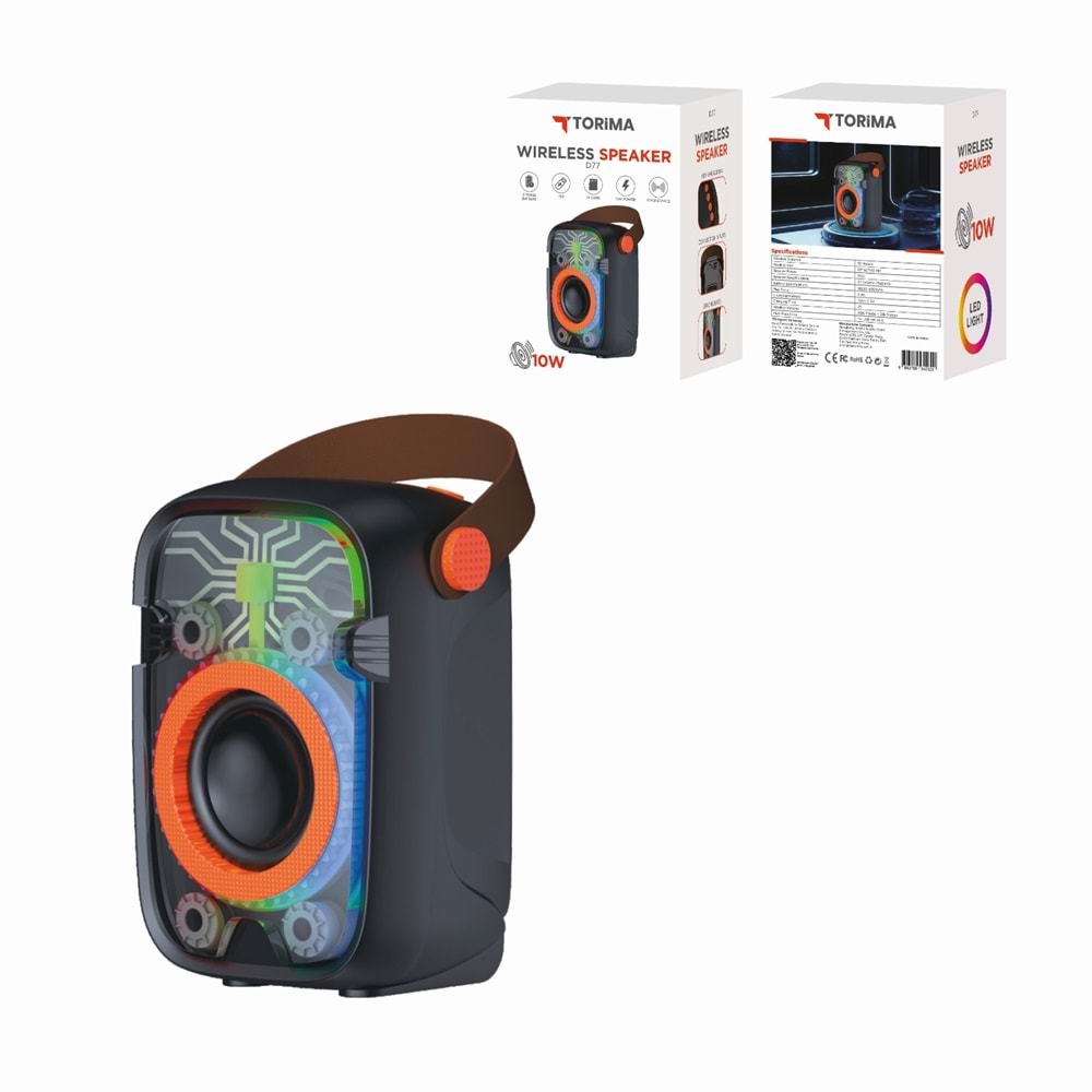 TORİMA D77 BLACK WIRELESS SPEAKER