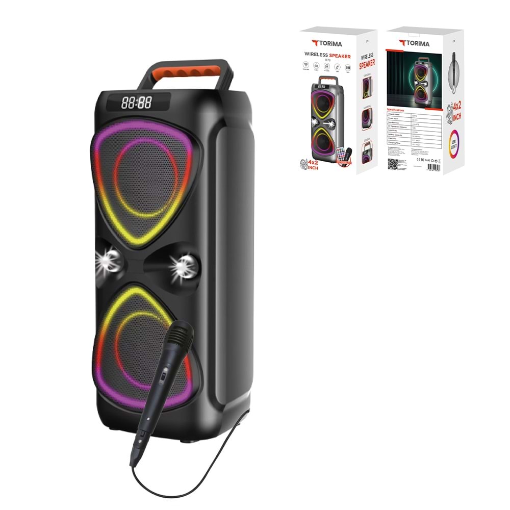 TORİMA D78 BLACK WIRELESS SPEAKER