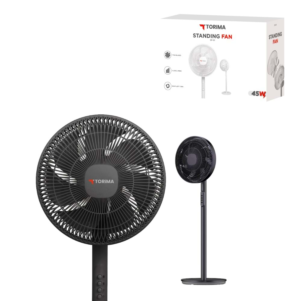 TORİMA SF-01 BLACK STANDING FAN 14”