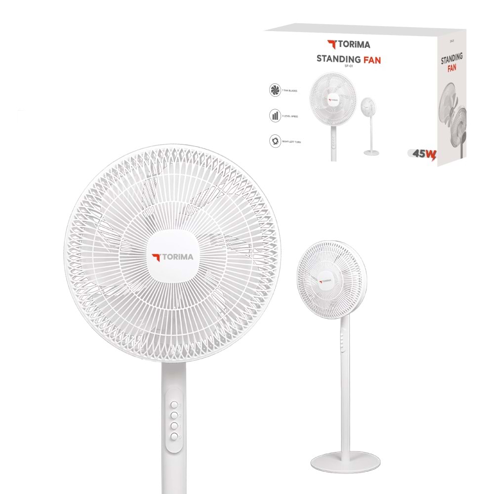 TORİMA SF-01 WHITE STANDING FAN 14”