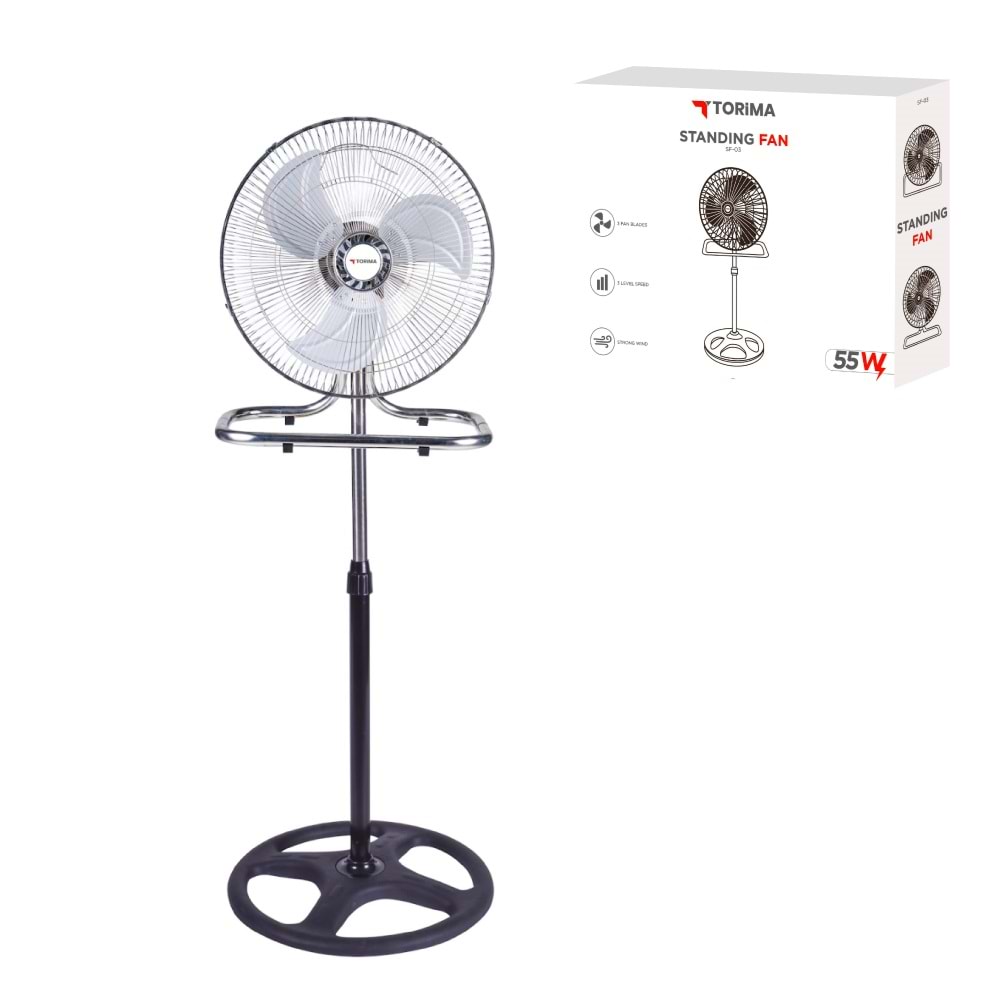 TORİMA SF-03 SILVER STANDING FAN 18”