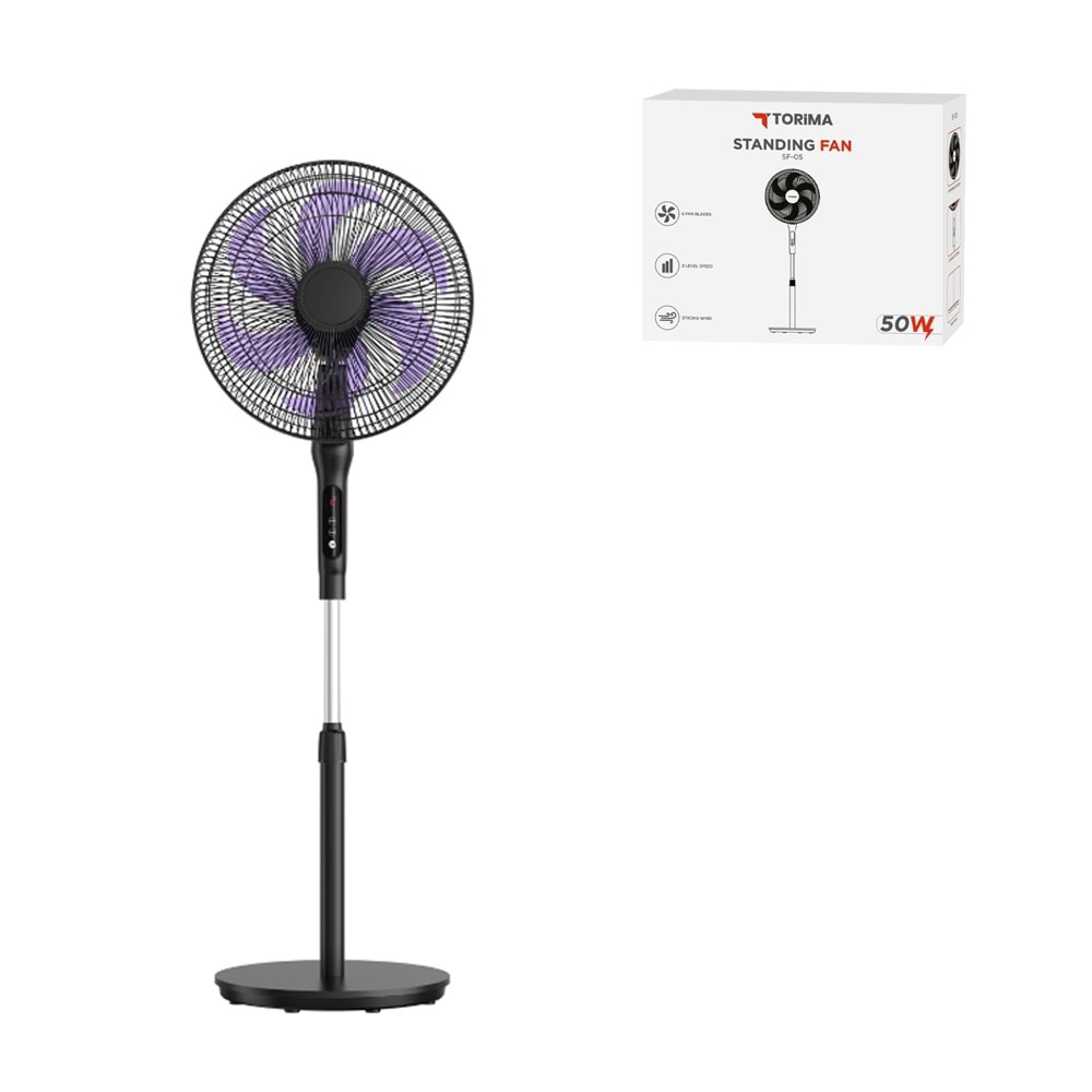 TORİMA SF-05 BLACK STANDING FAN 16”