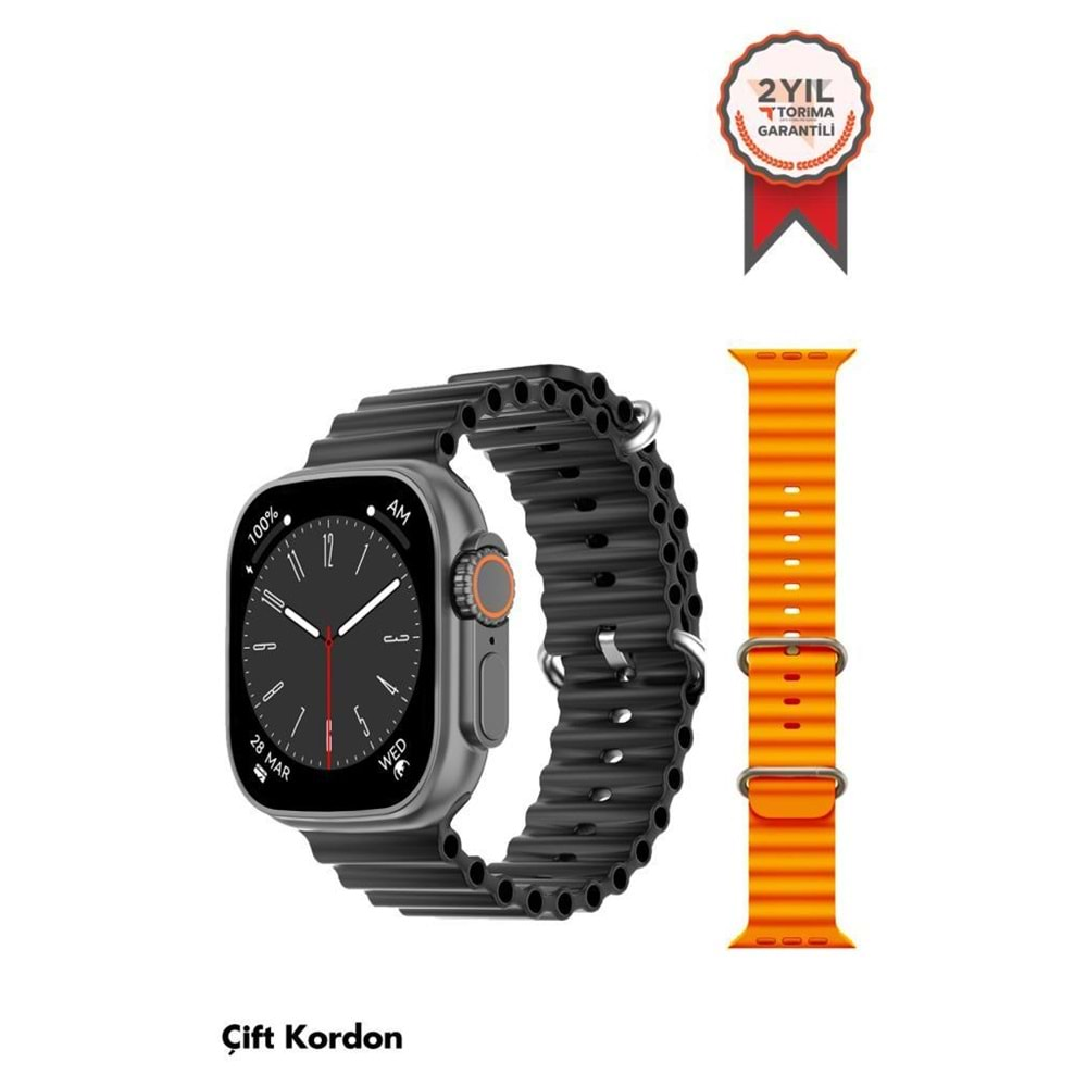 TORİMA SMART WATCH GSULTRA8+ ORANGE + BLACK STRAP