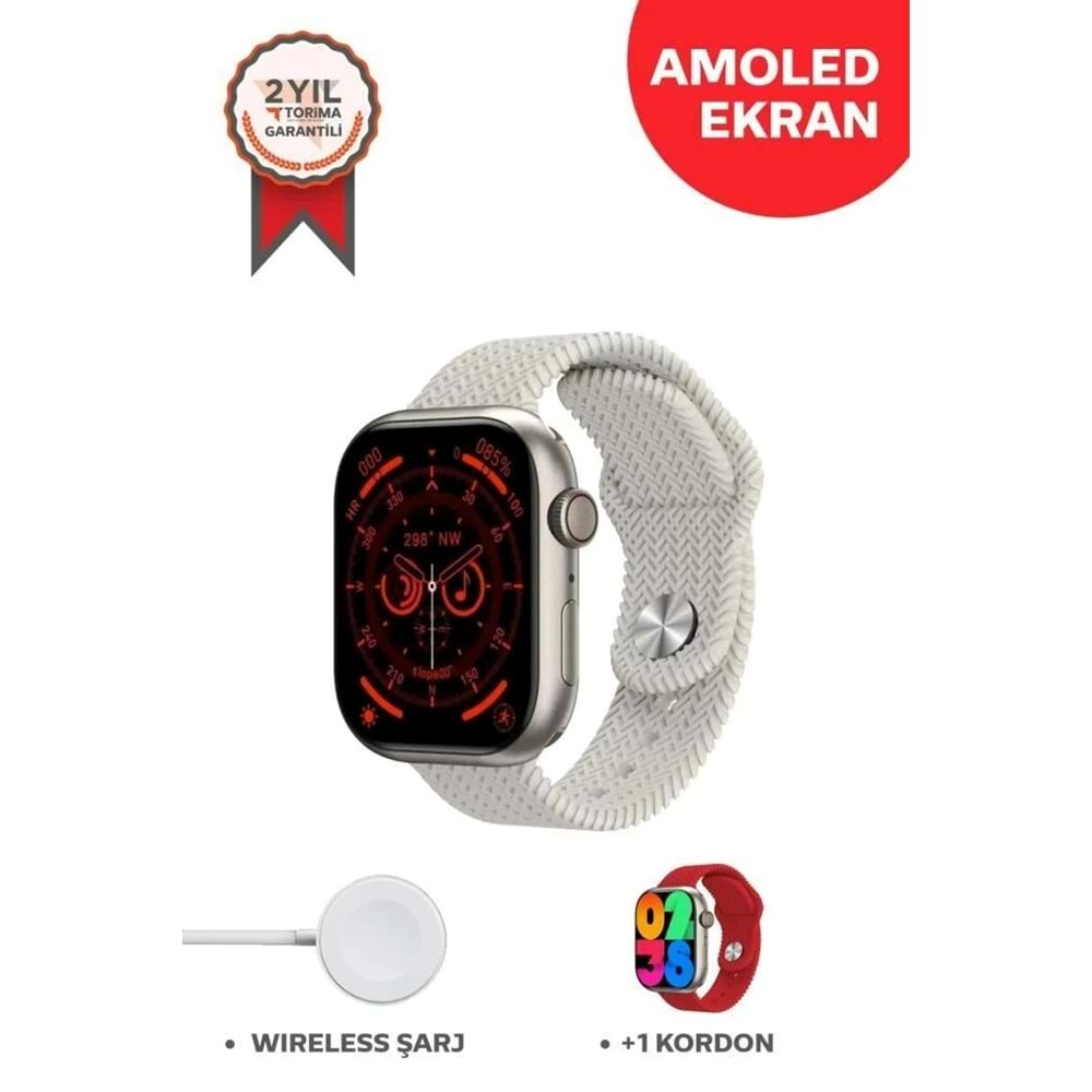 TORİMA SMARTWATCH HK9PRO AMOLED GREY+RED