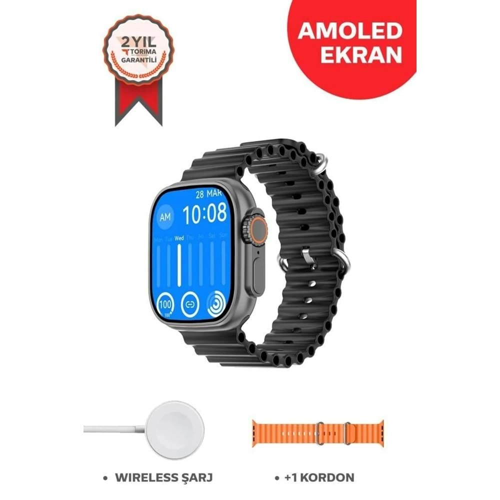 TORİMA HK8PROMAX AMOLED BLACKWATCH BLACK+ORANGE