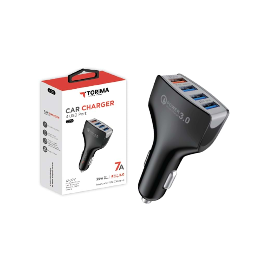 TORİMA C20 CAR CHARGER BLACK