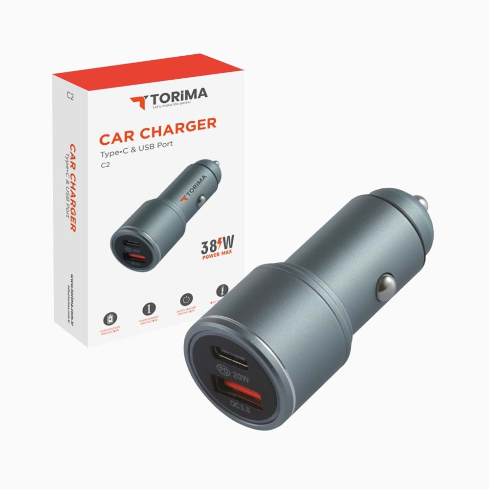 TORİMA C2 CAR CHARGER GREY