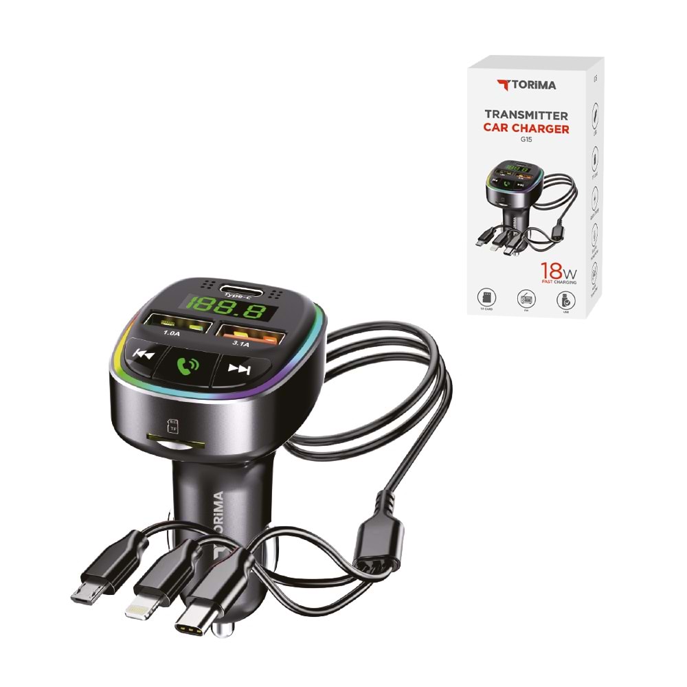 TORİMA G15 BLACK TRANSMITTER CAR CHARGER TORİMA G15 BLACK TRANSMITTER CAR CHARGER
