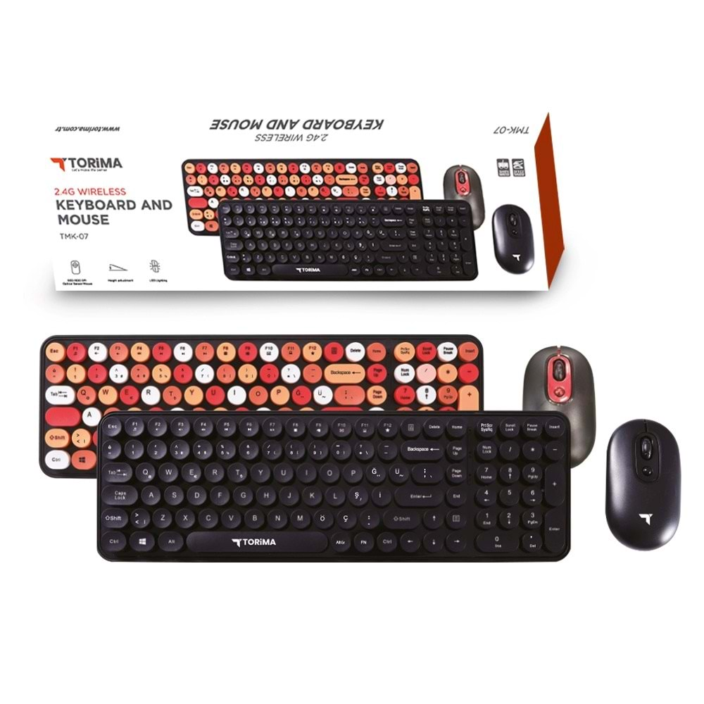 TORİMA WIRELESS KEYBOARD MOUSE SET TMK-07 MIX COLO