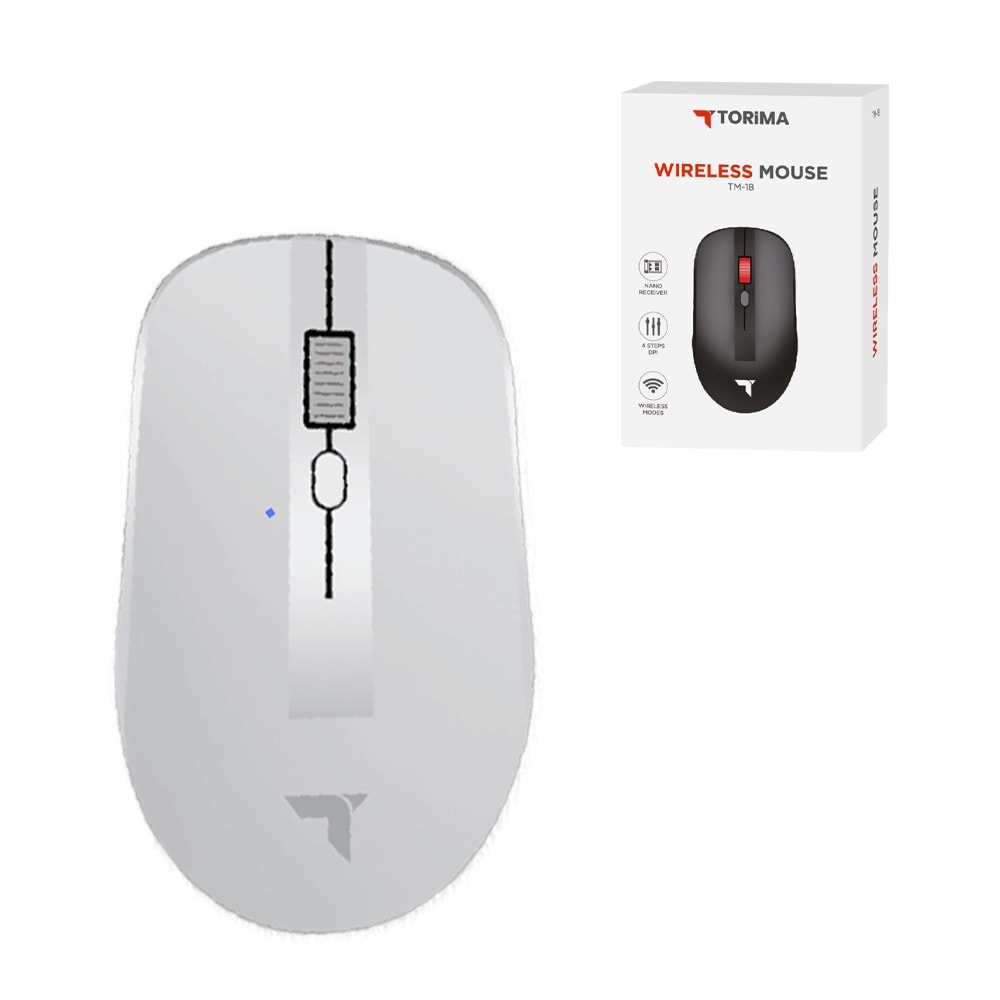 TORİMA TM-18 WHITE WIRELESS MOUSE TORİMA TM-18 WHITE WIRELESS MOUSE