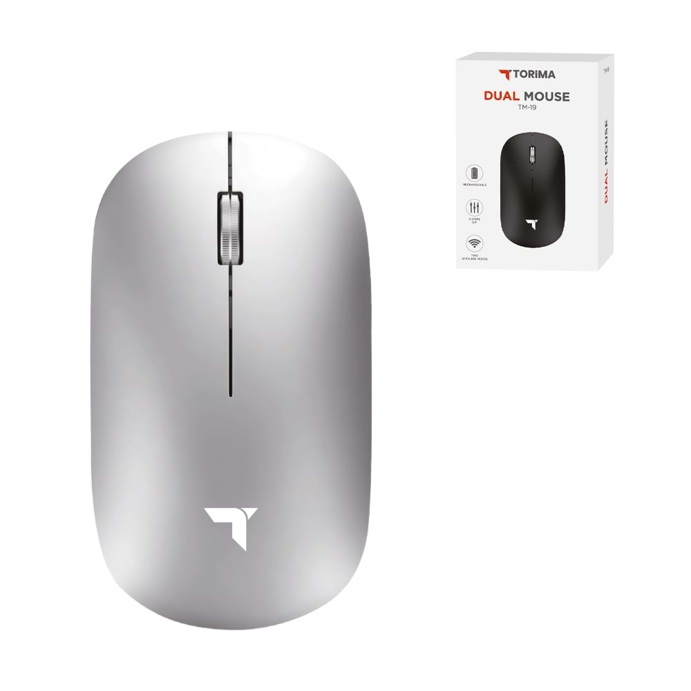 TORİMA TM-19 SILVER WIRELESS SILENT-DUAL MODE MOUS TORİMA TM-19 SILVER WIRELESS SILENT-DUAL MODE MOUS