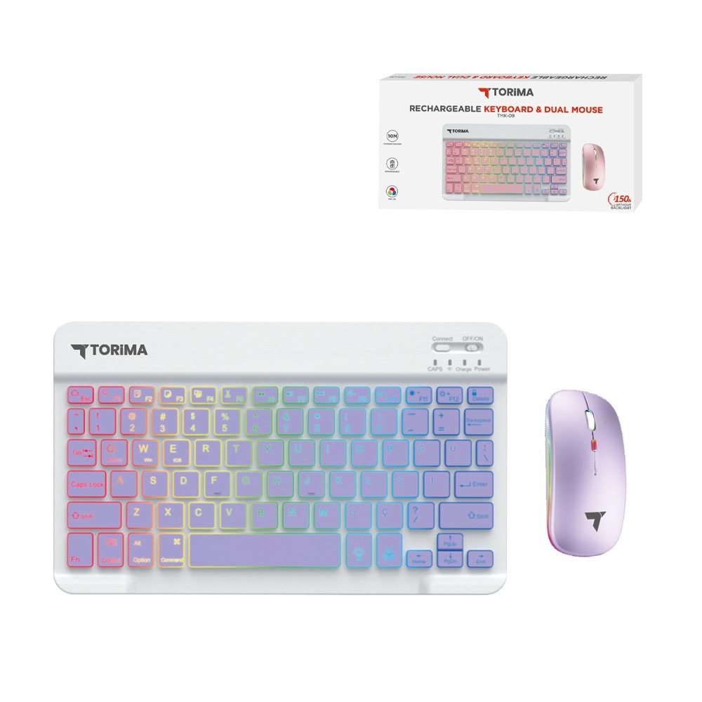 TORİMA TMK-09 PURPLE WIRELESS KEYBOARD MOUSE SET R TORİMA TMK-09 PURPLE WIRELESS KEYBOARD MOUSE SET R