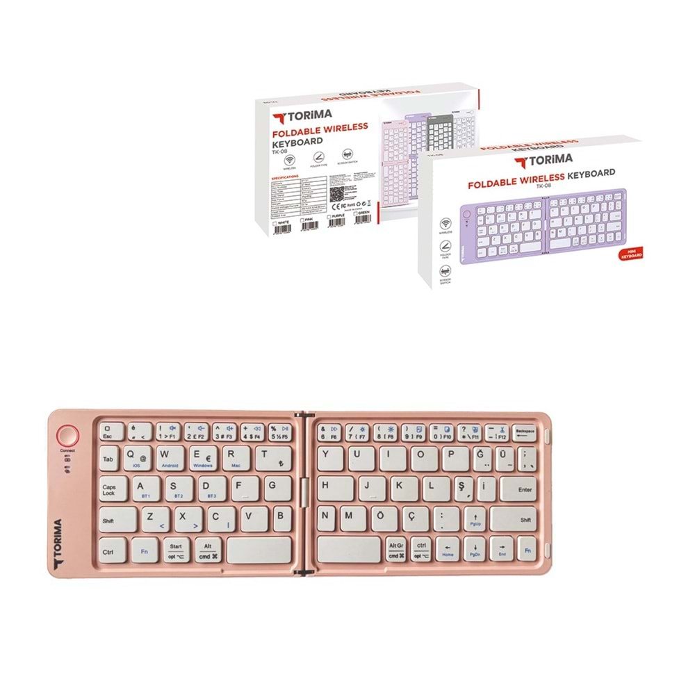 TORİMA TK-08 PINK FOLDABLE WIRELESS KEYBOARD
