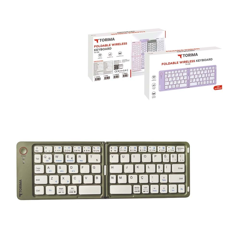 TORİMA TK-08 GREEN FOLDABLE WIRELESS KEYBOARD