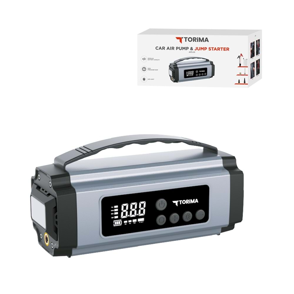 TORİMA APS-01 GRAY CAR AIR PUMP & JUMP STARTER