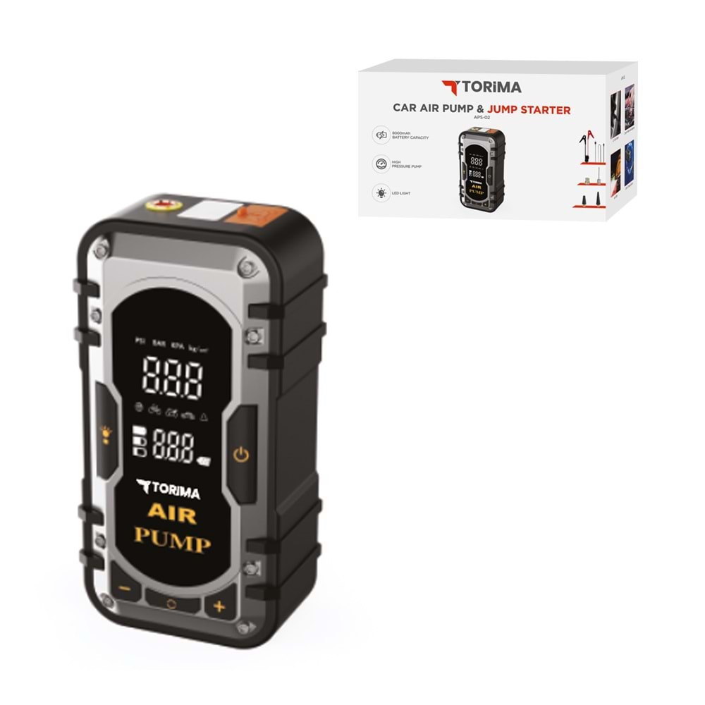TORİMA APS-02 BLACK CAR AIR POMP & JUMP STARTER