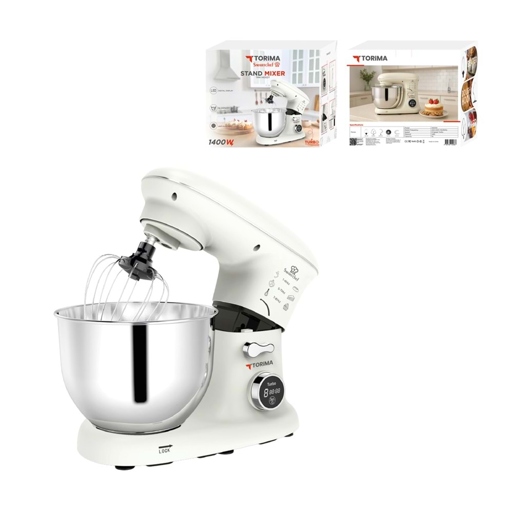 TORİMA TMK-1400DT WHITE SMARTCHEF STAND MIXER