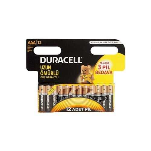 DURACELL AAA 9+3 İNCE PİL 12 Lİ KART