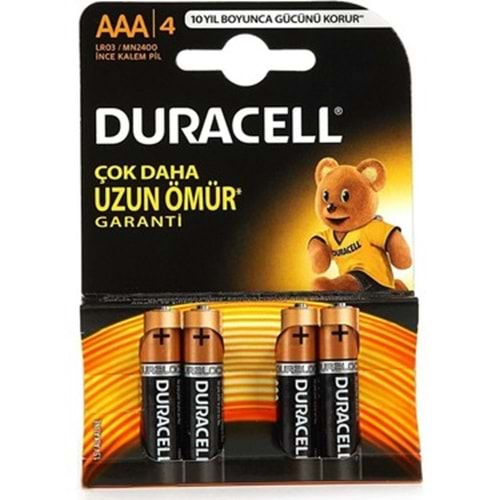 DURACEL ALKALİN İNCE PİL 4 LÜ KART