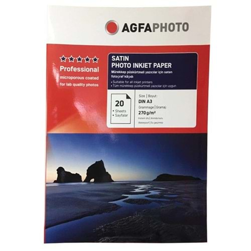 AGFA A3 SATİN 20 Lİ 270 GR PHOTO PAPER